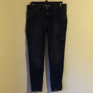 Zara Basic Z1975 Slim-Straight Denim Jeans in a Dark Wash (US 6)